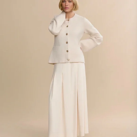 Jenni kayne cooper  ivory Button-Up Cardigan- size L - Picture 2 of 6